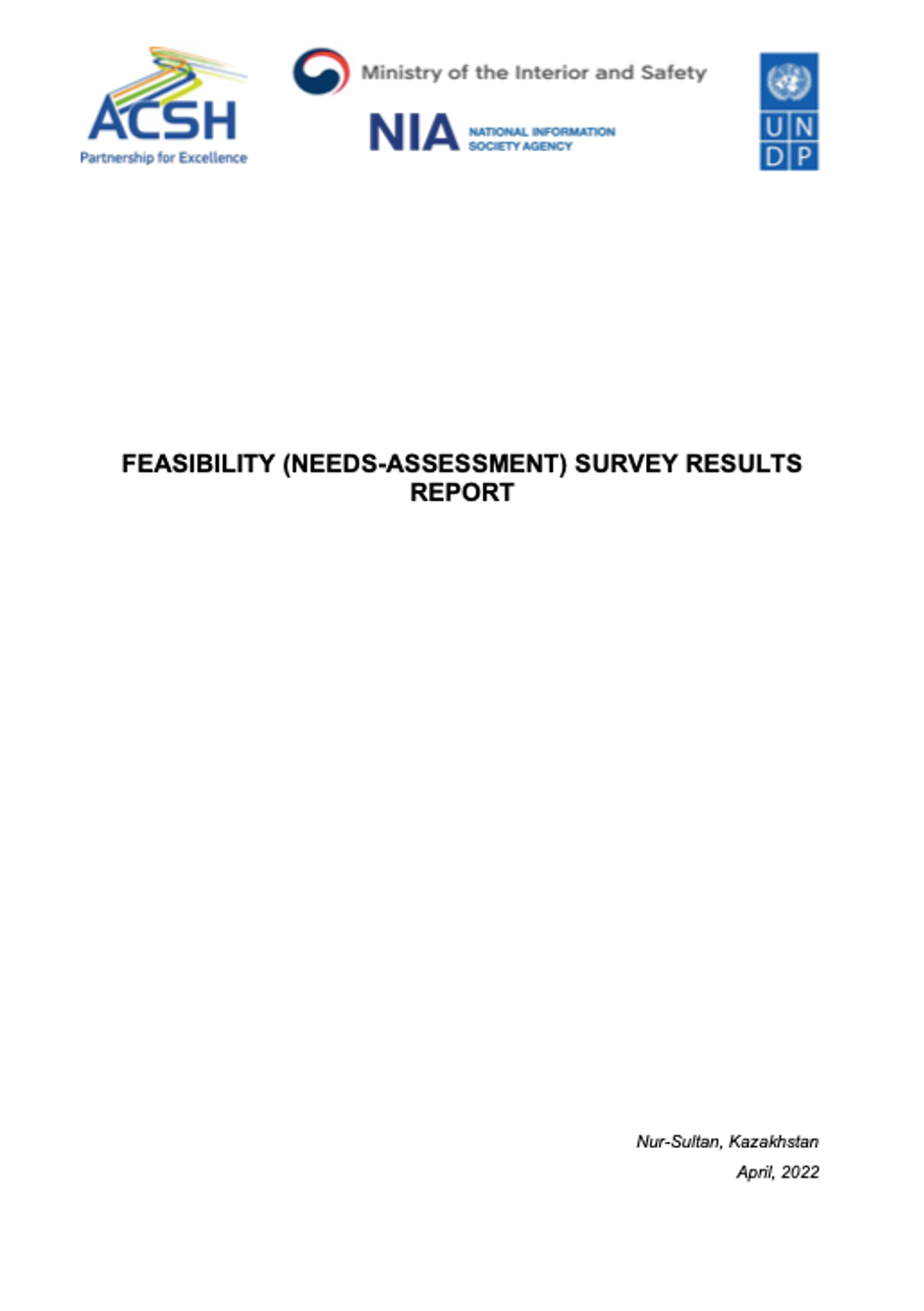 Feasibility (Needs-Assessment) Survey Results Report